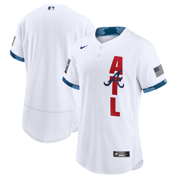 Men's White Atlanta Braves Blank 2021 All-Star Flex Base Stitched MLB Jersey